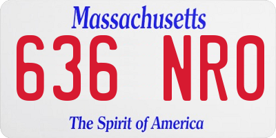MA license plate 636NR0