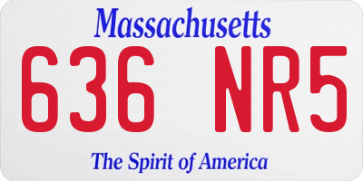 MA license plate 636NR5