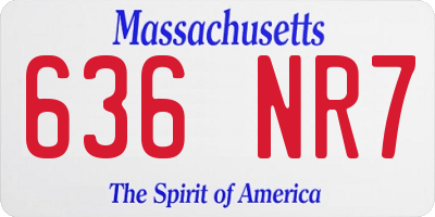 MA license plate 636NR7