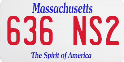MA license plate 636NS2