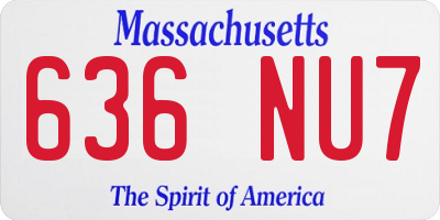 MA license plate 636NU7