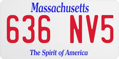 MA license plate 636NV5
