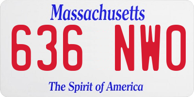 MA license plate 636NW0