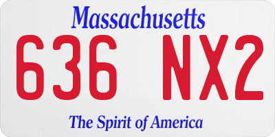 MA license plate 636NX2