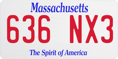 MA license plate 636NX3