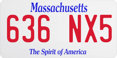 MA license plate 636NX5