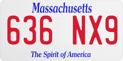 MA license plate 636NX9
