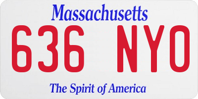 MA license plate 636NY0