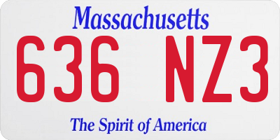 MA license plate 636NZ3