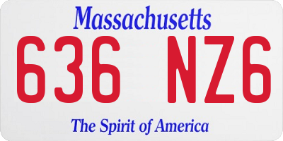 MA license plate 636NZ6