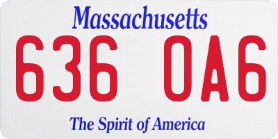 MA license plate 636OA6