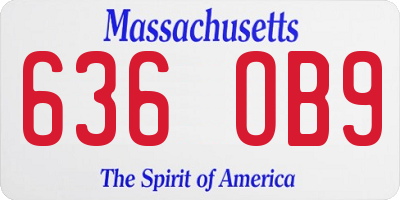 MA license plate 636OB9