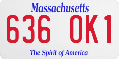 MA license plate 636OK1