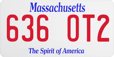MA license plate 636OT2