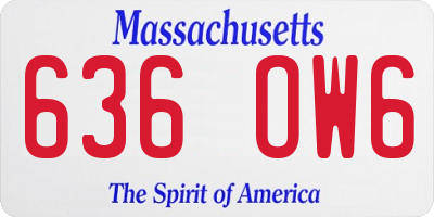 MA license plate 636OW6