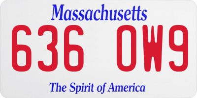 MA license plate 636OW9