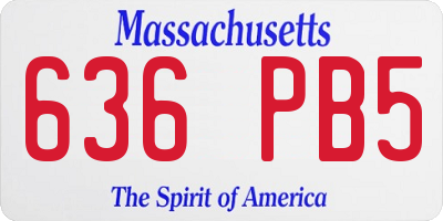 MA license plate 636PB5
