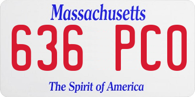 MA license plate 636PC0