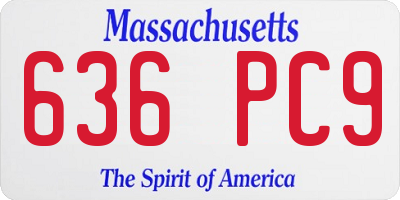 MA license plate 636PC9