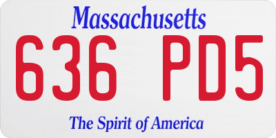 MA license plate 636PD5