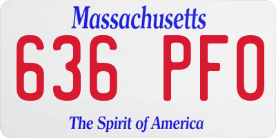 MA license plate 636PF0