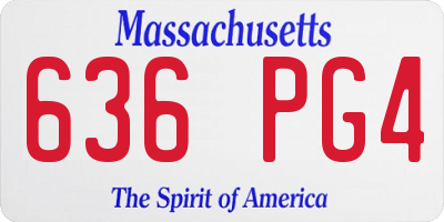 MA license plate 636PG4