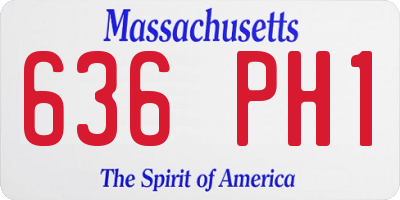 MA license plate 636PH1