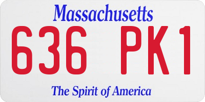 MA license plate 636PK1