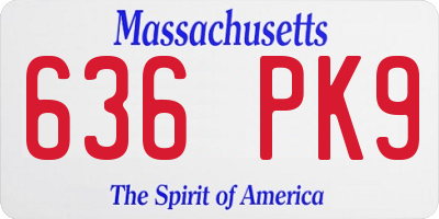 MA license plate 636PK9