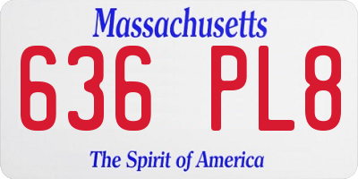 MA license plate 636PL8