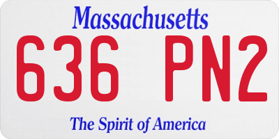 MA license plate 636PN2