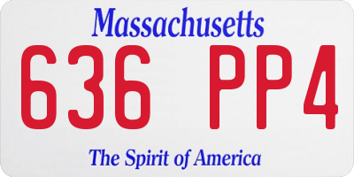 MA license plate 636PP4