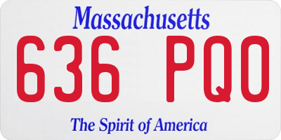 MA license plate 636PQ0
