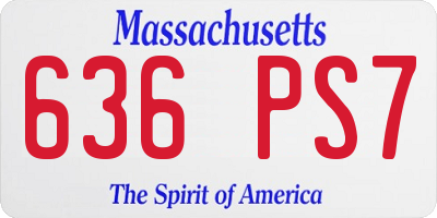 MA license plate 636PS7