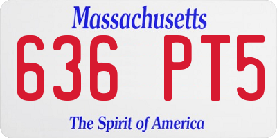 MA license plate 636PT5