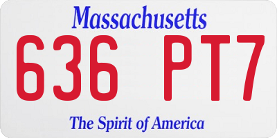 MA license plate 636PT7