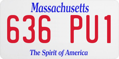 MA license plate 636PU1