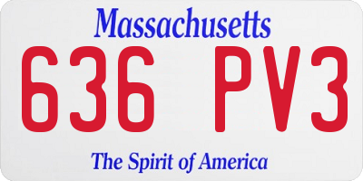 MA license plate 636PV3