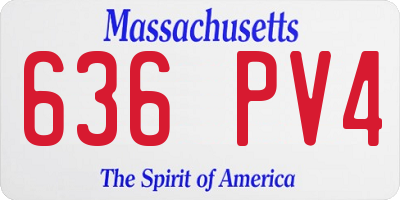 MA license plate 636PV4