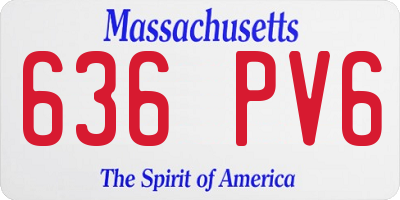 MA license plate 636PV6