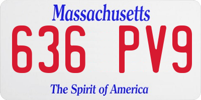 MA license plate 636PV9