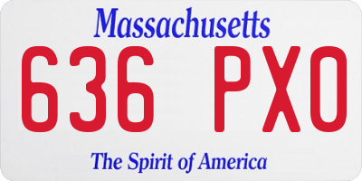 MA license plate 636PX0