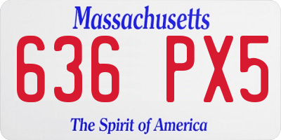 MA license plate 636PX5