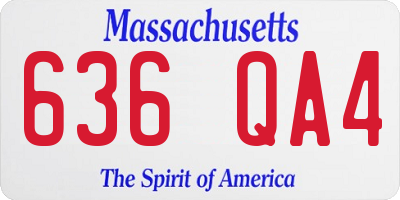 MA license plate 636QA4