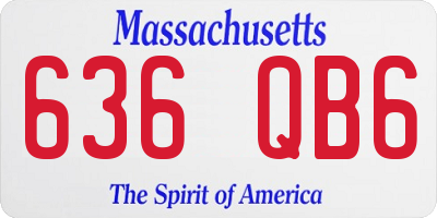 MA license plate 636QB6