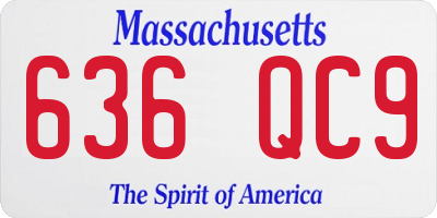 MA license plate 636QC9