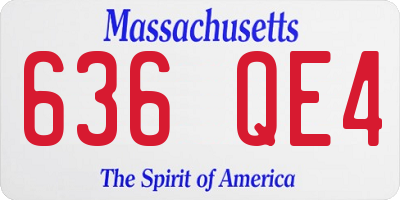 MA license plate 636QE4