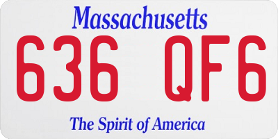 MA license plate 636QF6