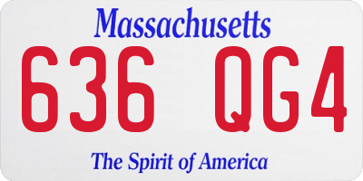 MA license plate 636QG4