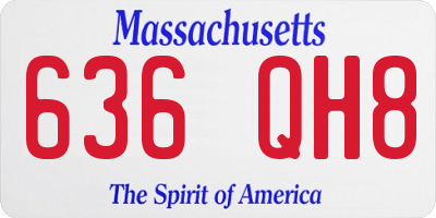 MA license plate 636QH8